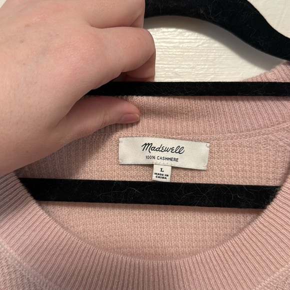 Madewell Dip-Dye Cashmere Shrunken Sweatshirt Size L - Picture 6 of 6